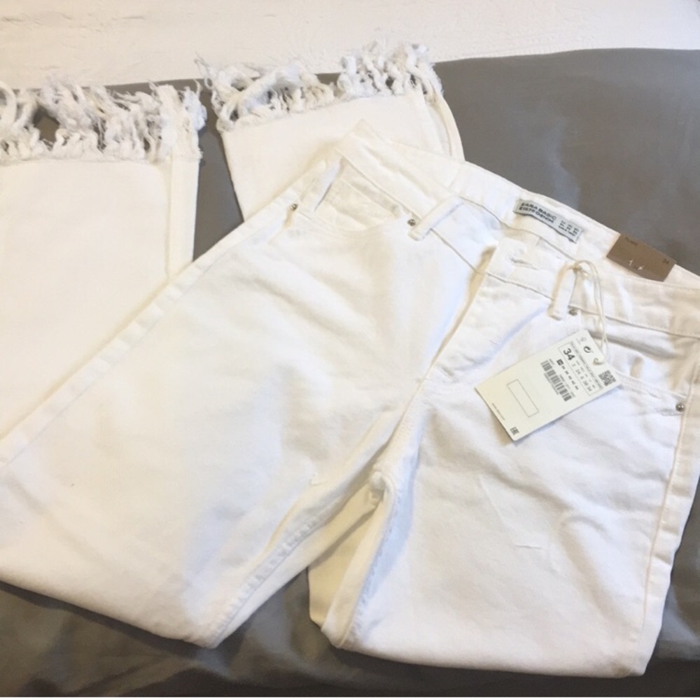 Zara ankle flare & fray jeans